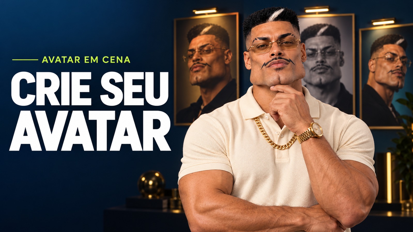 Neco Mandela em figurino creme